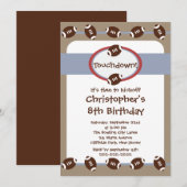 フットボールボーイズの楽しいバースデーパーティー招待状 招待状 (正面/裏面)