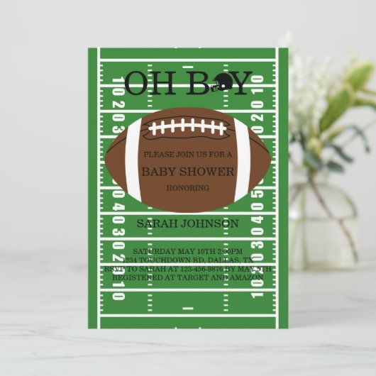 フットボールボーイズ赤ちゃんシャワー招待状 招待状 (スタンド正面)