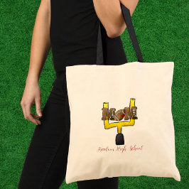 フットボールママゴールポストスクールネームカスタム トートバッグ