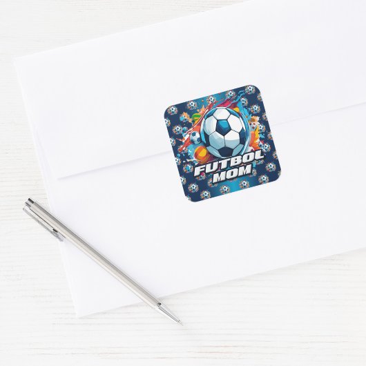 フットボールモマサッカーボールパターン スクエアシール