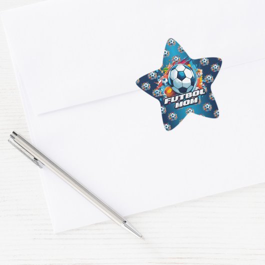フットボールモマサッカーボールパターン 星シール