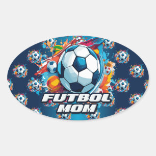 フットボールモマサッカーボールパターン 楕円形シール