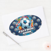 フットボールモマサッカーボールパターン 楕円形シール (封筒)
