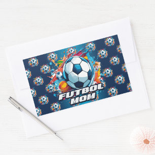 フットボールモマサッカーボールパターン 長方形シール
