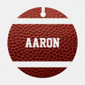 フットボールラバーパーソナライズされたオーナメント メタルオーナメント (正面)