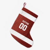フットボールルックパーソナライズされたストッキング スモールクリスマスストッキング (正面 (吊り時))