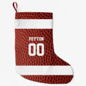 フットボールルックパーソナライズされたストッキング スモールクリスマスストッキング (正面)