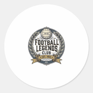 フットボールレジェンドクラブヴィンテージサッカーデザインTシャツ ラウンドシール