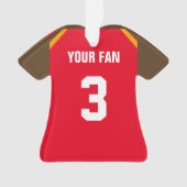 フットボールレッドピューター&オレンジジャージーオーナメント オーナメント (正面)