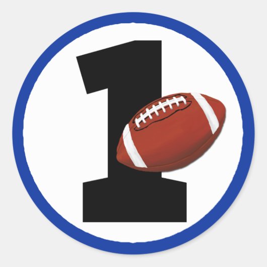 フットボールワン第1誕生日ベビースポーツパーティークラス ラウンドシール (正面)