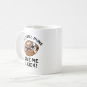 フットボール与えは私にキックおもしろいスポーツのプリンを打つ コーヒーマグカップ (正面左)