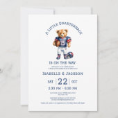 フットボール小さなクォーターバック赤ちゃんシャワーQRコード 招待状 (正面)