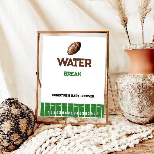 フットボール少年の赤ちゃんシャワーの散水記号 ポスター