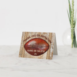 フットボール招待状またはフットボールサンキューカード サンキューカード