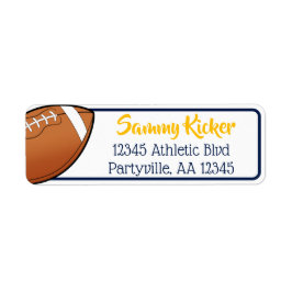 フットボール海軍および金ゴールドアドレス ラベル