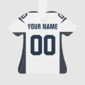 フットボール海軍レッド&ホワイトジャージーオーナメント オーナメント (正面)