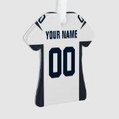 フットボール海軍レッド&ホワイトジャージーオーナメント オーナメント (正面)