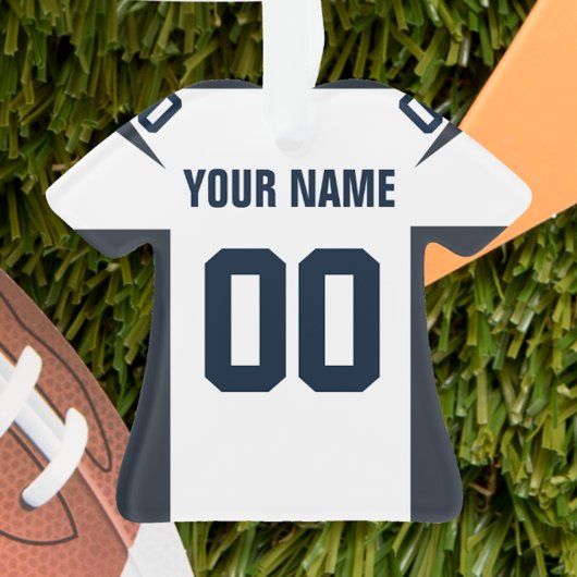 フットボール海軍レッド&ホワイトジャージーオーナメント オーナメント