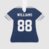 フットボール海軍、シルバー&ホワイトジャージーオーナメント オーナメント (正面)