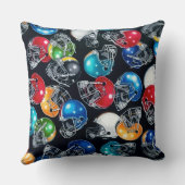 フットボール熱狂サッカーヘルメットパターンピロー クッション (裏面)