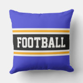 フットボール王室のネイビーブルーブラックアスレチックストライプ競技 アウトドアクッション (裏面)