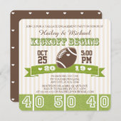 フットボール用テールゲート婚約パーティ 招待状 (正面/裏面)