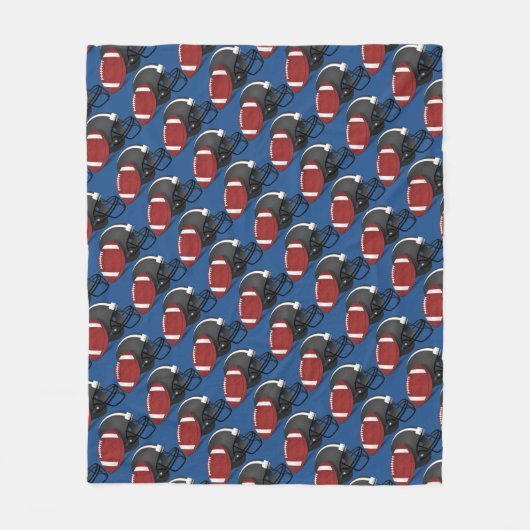 フットボール用ヘルメットおよび球のフリースブランケット フリースブランケット (正面)