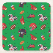 フットボール用具並びに飲食物 スクエアペーパーコースター (正面)