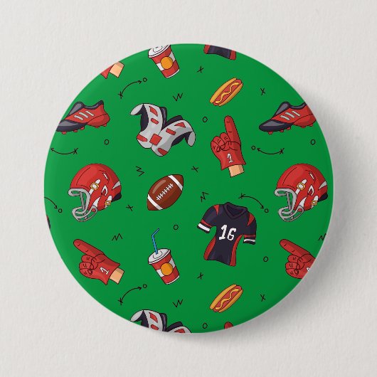 フットボール用具並びに飲食物 缶バッジ (正面)