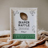 フットボール赤ちゃんシャワーおむつラッフルサイン ポスター