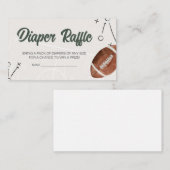 フットボール赤ちゃんシャワーおむつラッフル エンクロージャーカード (正面/裏面)