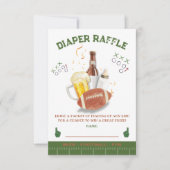 フットボール赤ちゃんシャワーおむつラッフル 招待状 (正面)