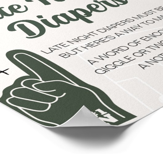 フットボール赤ちゃんシャワー深夜おむつ ポスター (角)