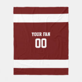 フットボール赤と白パーソナライズされた フリースブランケット (正面)