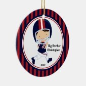 フットボール選手のお兄さんのクリスマスのオーナメント セラミックオーナメント (右)