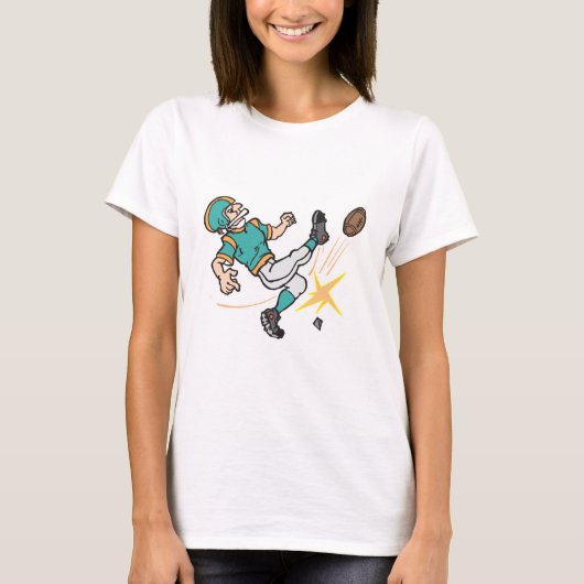 フットボール選手のキックオフ Tシャツ (正面)