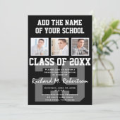 フットボール選手のチーム数アスリートの卒業 招待状 (スタンド正面)