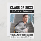 フットボール選手のチーム数アスリートの卒業 招待状 (裏面)