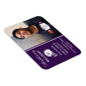 フットボール選手の写真 紫 | 白の卒業式 マグネット (右側)