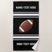 フットボール選手の名前のチーム名前のカスタム色 ビーチタオル (正面)