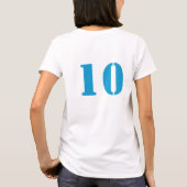 フットボール選手の女の子、誕生日プレゼント、チーム Tシャツ (裏面)
