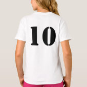 フットボール選手の女の子、誕生日プレゼント、チーム Tシャツ (裏面)