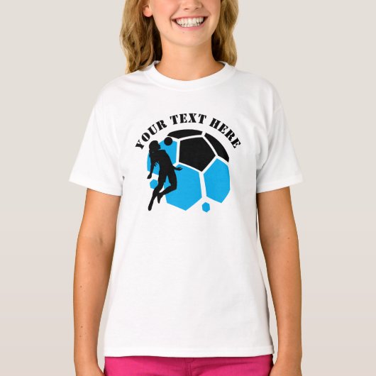 フットボール選手の女の子、誕生日プレゼント、チーム Tシャツ (正面)