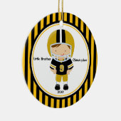 フットボール選手の弟のクリスマスのオーナメント セラミックオーナメント (右)