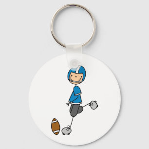 フットボール選手の青いTシャツおよびギフト キーホルダー
