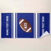 フットボール選手数チーム名前のカスタム色 ビーチタオル (正面)