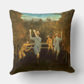 フットボール選手1908年(キャンバスの油) クッション (裏面)