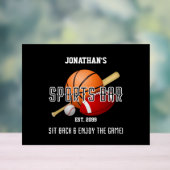 フットボール野球バスケットボールスポーツバー アクリルサイン (ニュートラル)