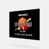 フットボール野球バスケットボールスポーツバー アクリルサイン (傾斜)