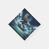 フットボール飛んでいるのハゲのワシ スタンダードカクテルナプキン (角)